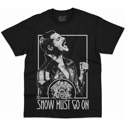 POLERA NEGRA SHOW MUST GO ON